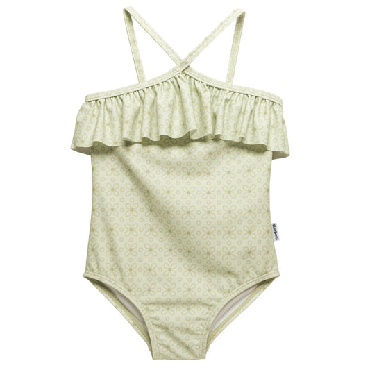 1-Pc Eyelet Floral Print UPF 50+ Swimsuit