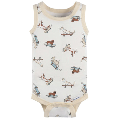4-Pack Baby Boys Blue Bike Sleeveless Onesies® Bodysuits
