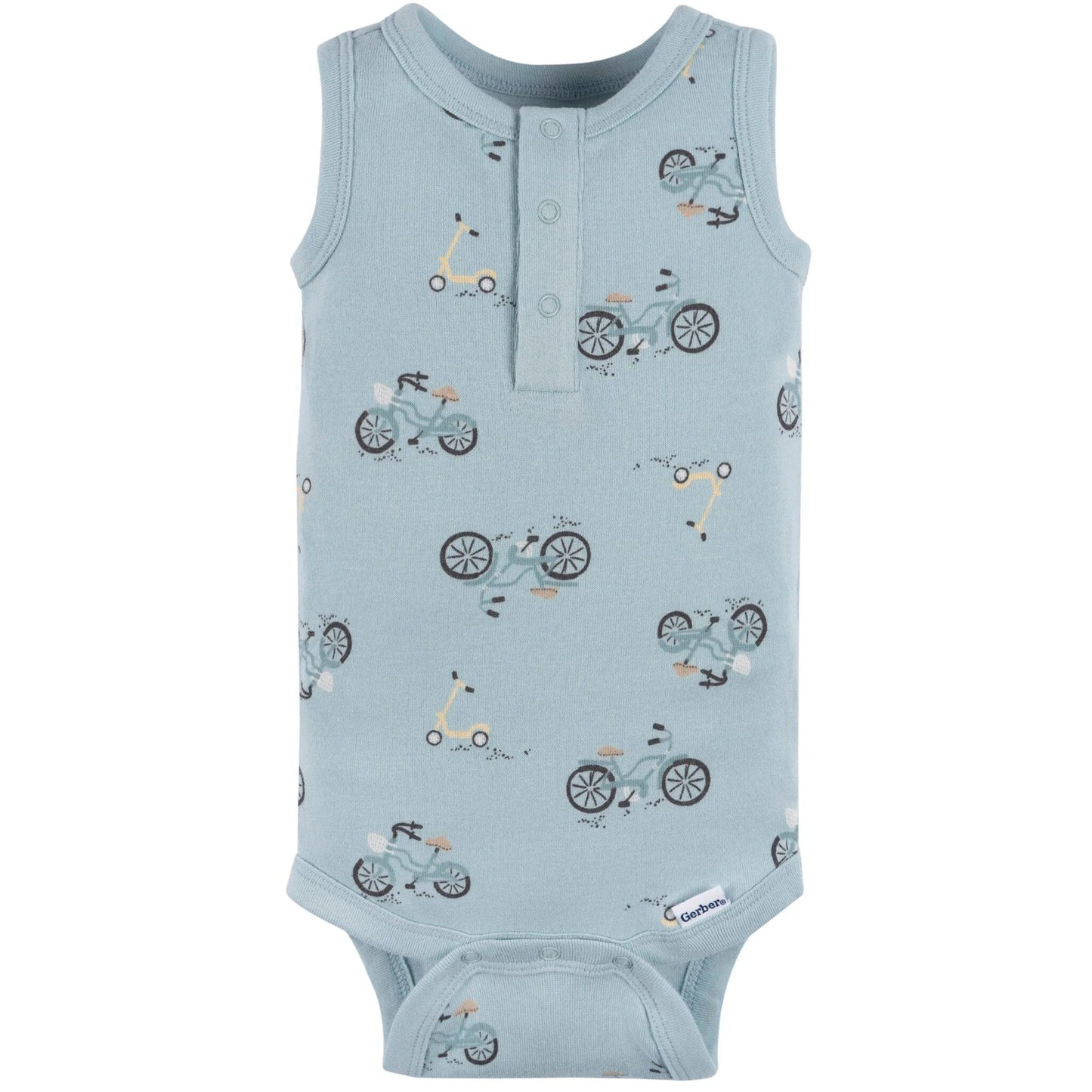 4-Pack Baby Boys Blue Bike Sleeveless Onesies® Bodysuits