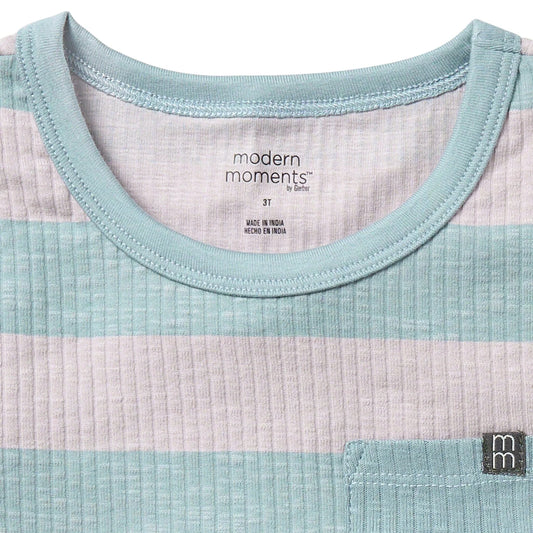 Boys Medium Teal Stripe Tank Top