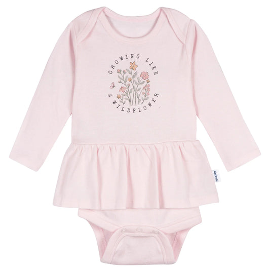 5-Pack Baby Girls Flowers Long Sleeve Bodysuits