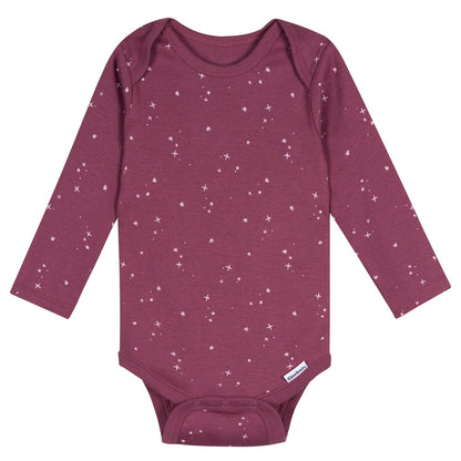 5-Pack Baby Girls Flowers Long Sleeve Bodysuits
