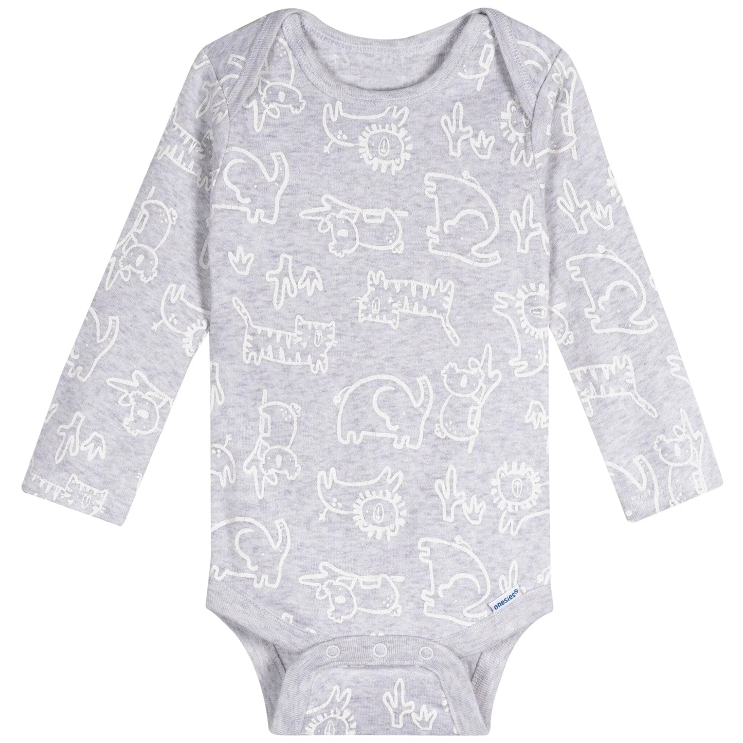 6-Pack Baby Neutral Giraffes Long Sleeve Onesies⁠® Bodysuits