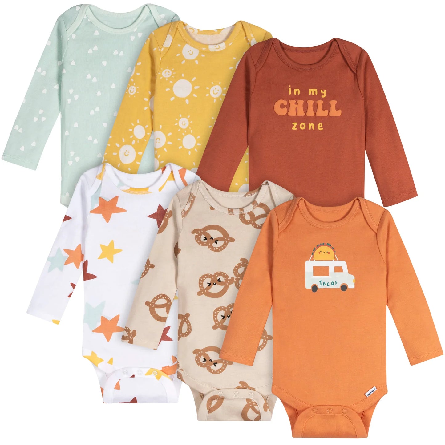 6-Pack Baby Long Sleeve Onesies® Bodysuits